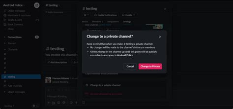 how to make public slack channel private